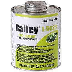 Клей для труб ПВХ Bailey L-5023 946мл (для больших диаметров ПВХ труб)1