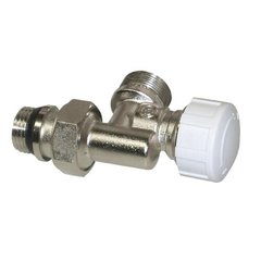 Реверсивный термостатический клапан с регулирующим колпачком, соединение для труб: медной, PEX и многослойной, патрубок с герметичной прокладкой, никелированный 1/2" Ду 15 соединение 24-19 (IVR 571)1